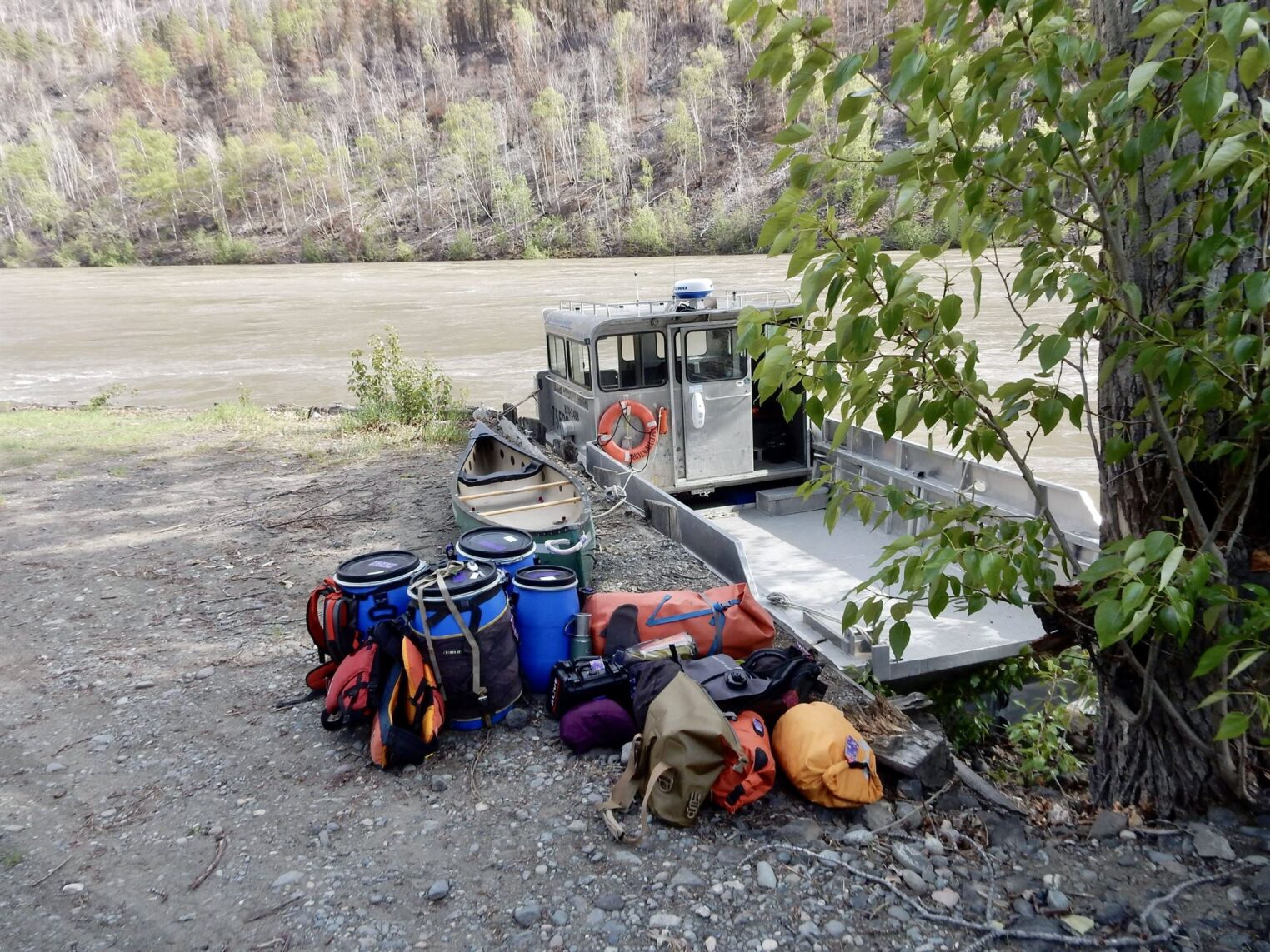 getting ready for the lower stikine river canoeing expedition